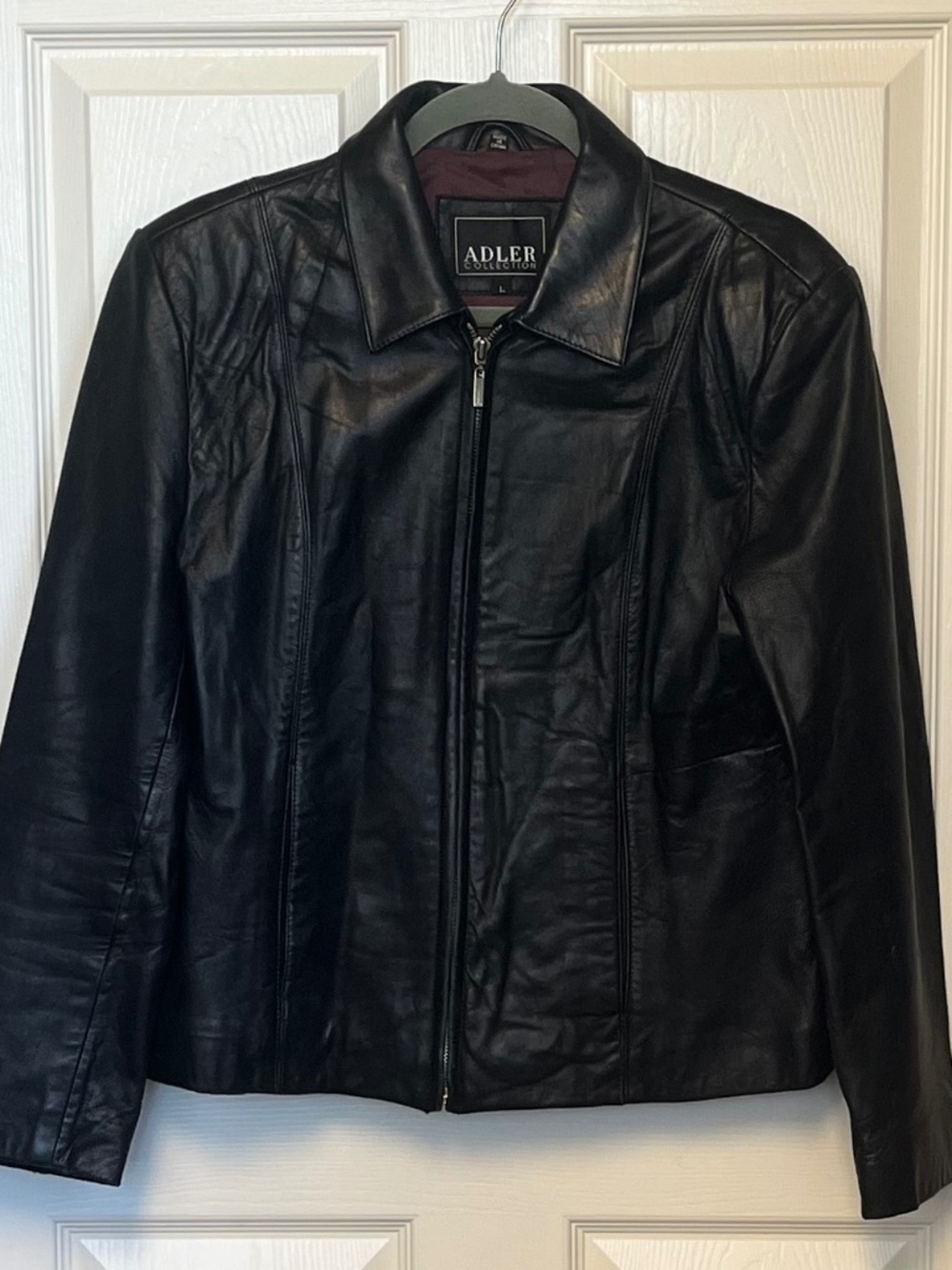 Vintage Adler Collection Black NZ Lambskin Leather Zippered Jacket